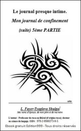 Mon journal de confinement (suite) 5ème PARTIE